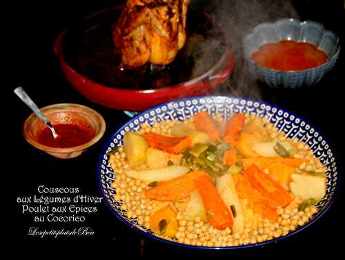 Couscous aux légumes d'hiver, poulet aux épices au cocorico