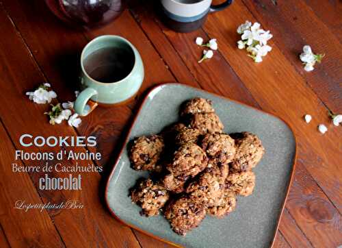 Cookies aux flocons d'avoine, beurre de cacahuètes et au chocolat