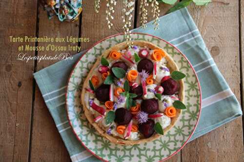 Tarte printanière aux légumes et à la mousse d'Ossau Iraty