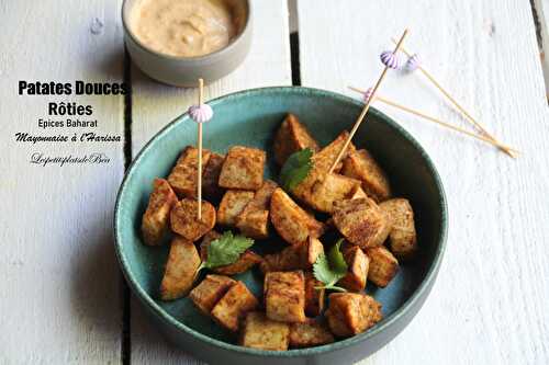 Patates douces rôties aux épices baharat et mayonnaise à l'harissa