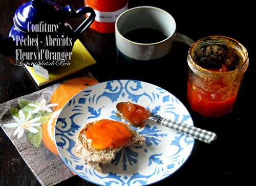 Confiture pêches, abricots à la fleur d'oranger