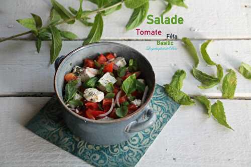 Salade de poivron rouge et féta au basilic