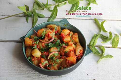 Salade de pommes de terre  vinaigrette à l'harissa à la rose