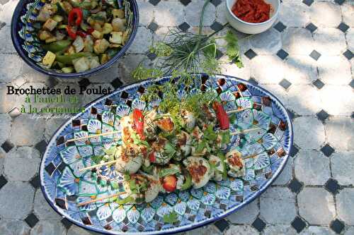 Brochettes de poulet à l'aneth et à la coriandre à la plancha - balade en Ouzbékistan