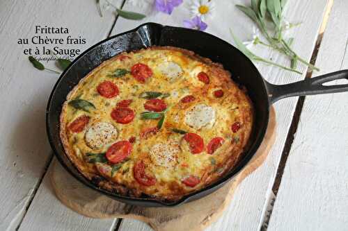 Frittata au chèvre frais et  à la sauge