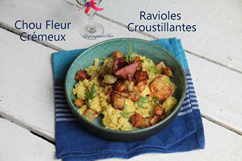 Chou fleur crémeux et ravioles croustillantes