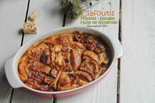 Clafoutis pommes, nougat et huile de noisettes