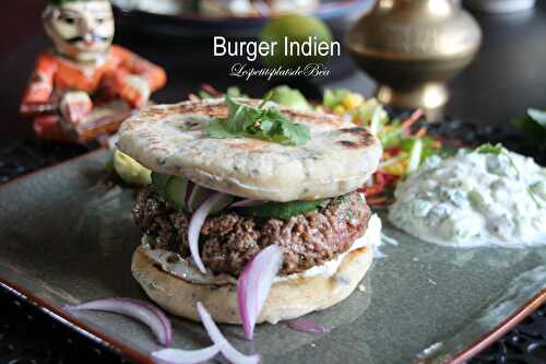 Burger indien (naans, raïta, boeuf haché) - balade indienne