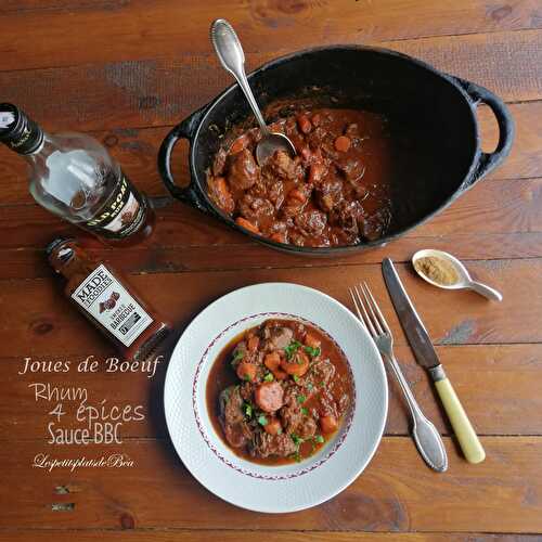 Joues de bœuf aux quatre épices, rhum et sauce barbecue