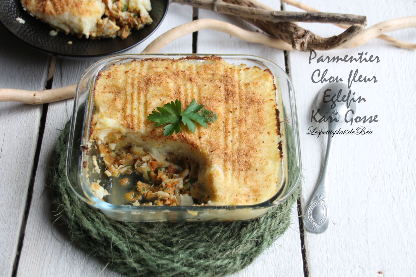 Parmentier au chou fleur, églefin et kari gosse