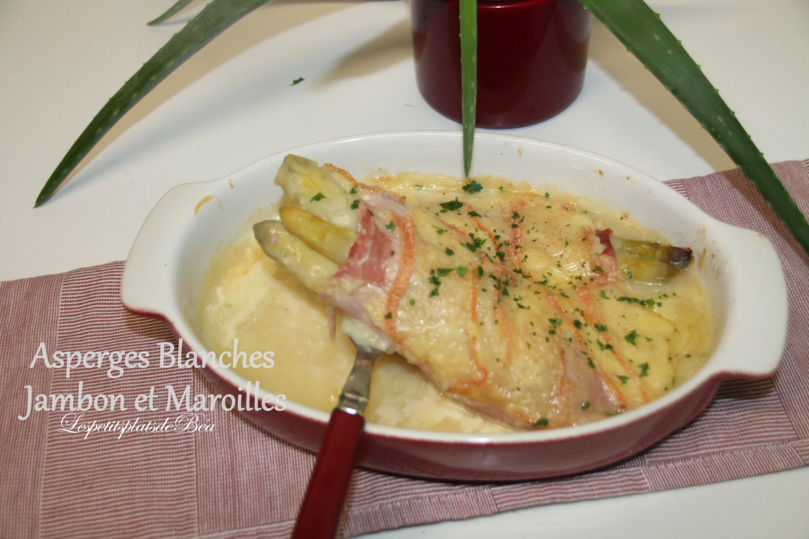 Asperges blanches au jambon et au Maroilles