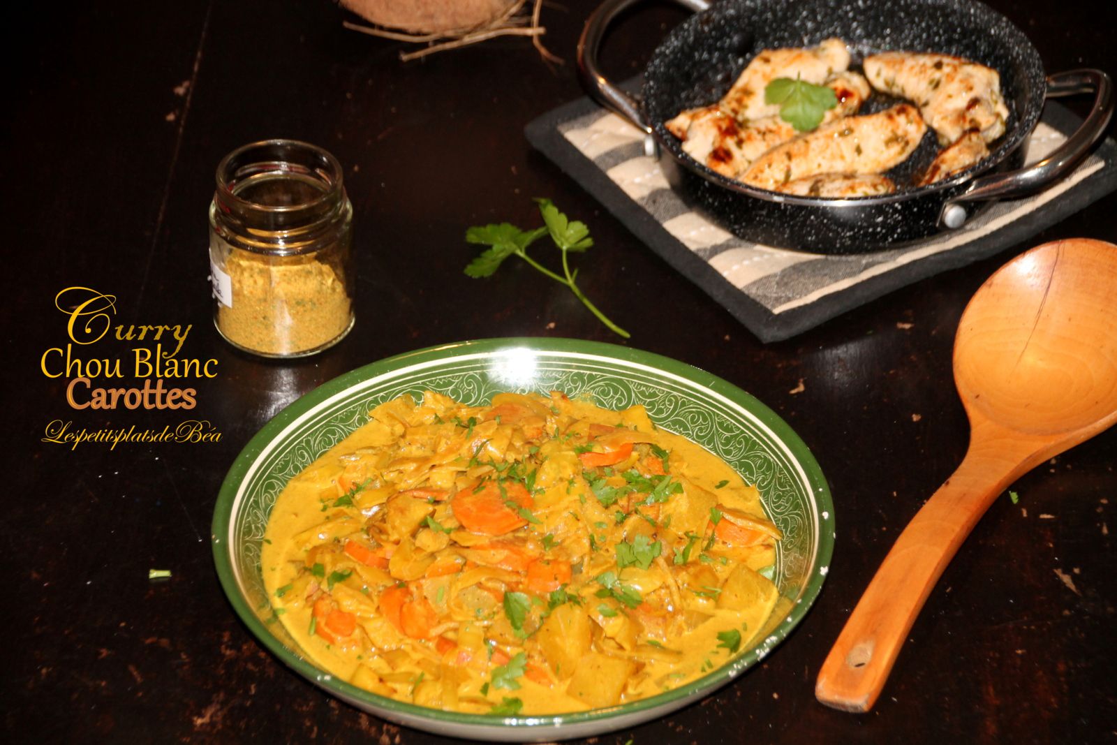 Curry de chou blanc et carottes