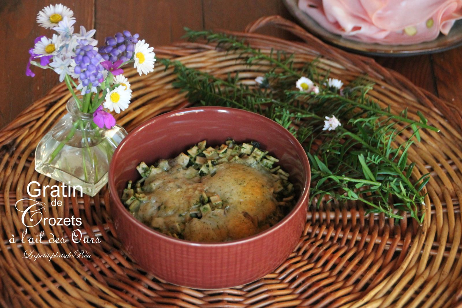 Gratin de crozets à l'ail des ours