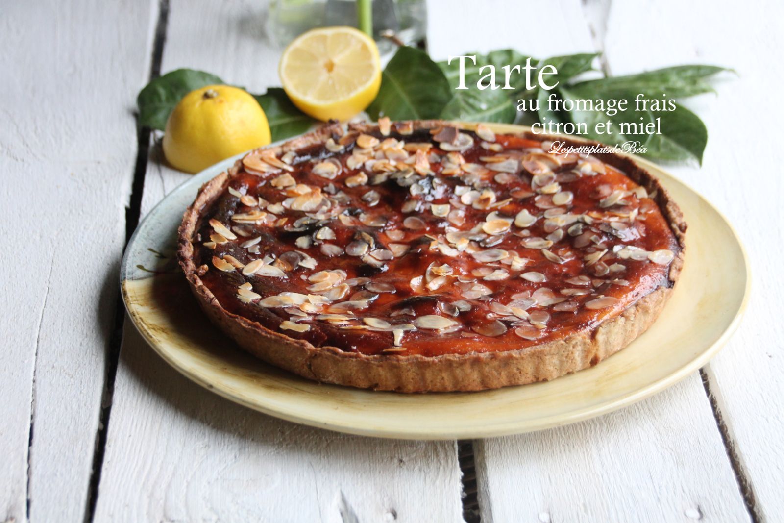 Tarte au fromage frais, citron et miel