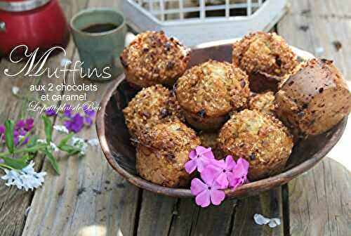 Muffins aux deux chocolats et caramel