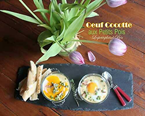 Oeuf cocotte printanier aux petits pois