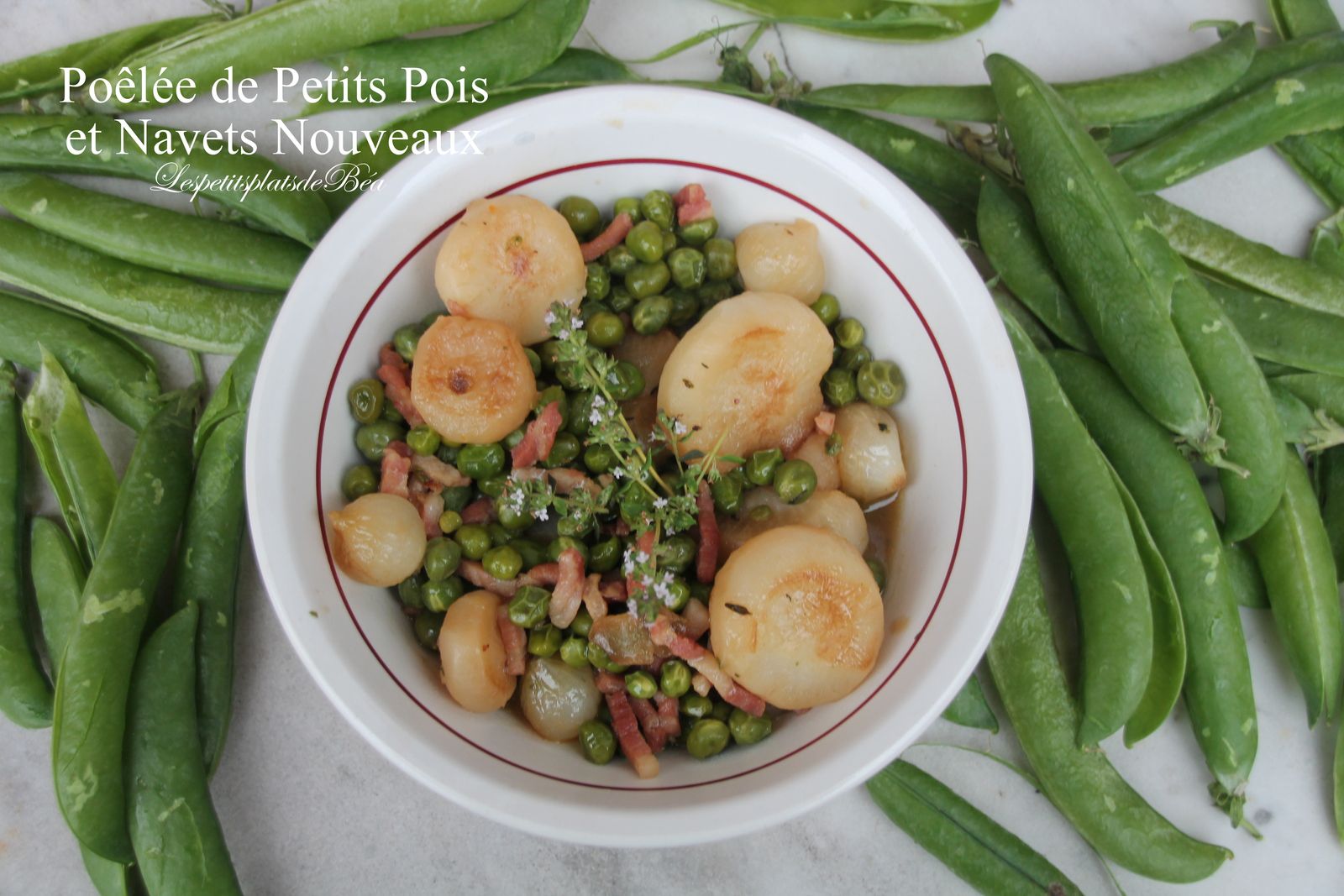 Poêlée de petits pois et navets nouveaux