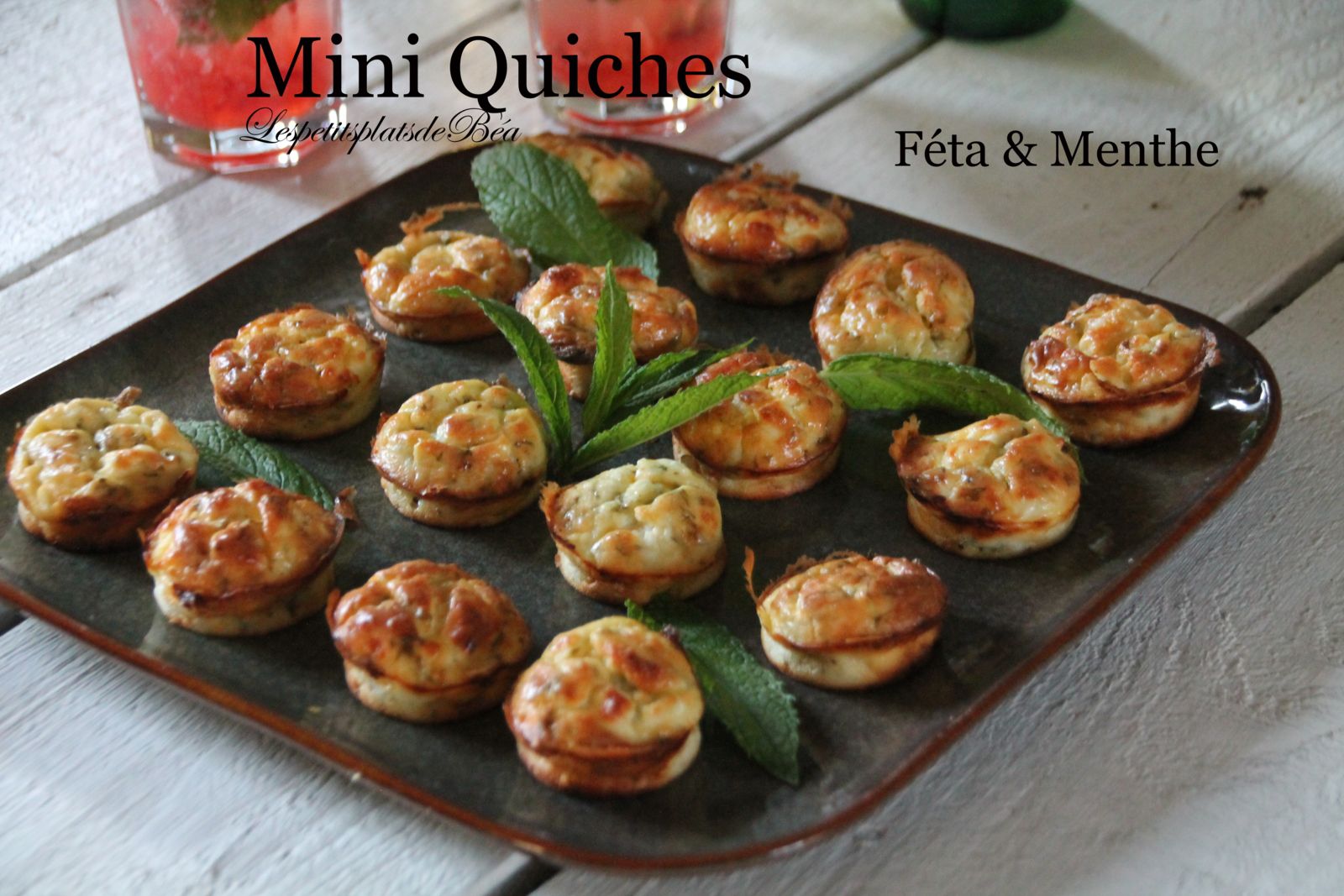 Mini quiches sans pâte féta et menthe