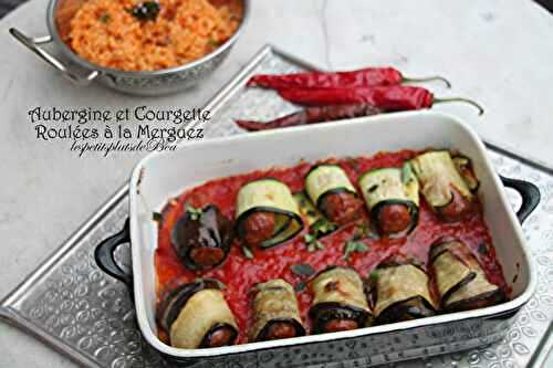 Aubergine et courgette roulées à la merguez