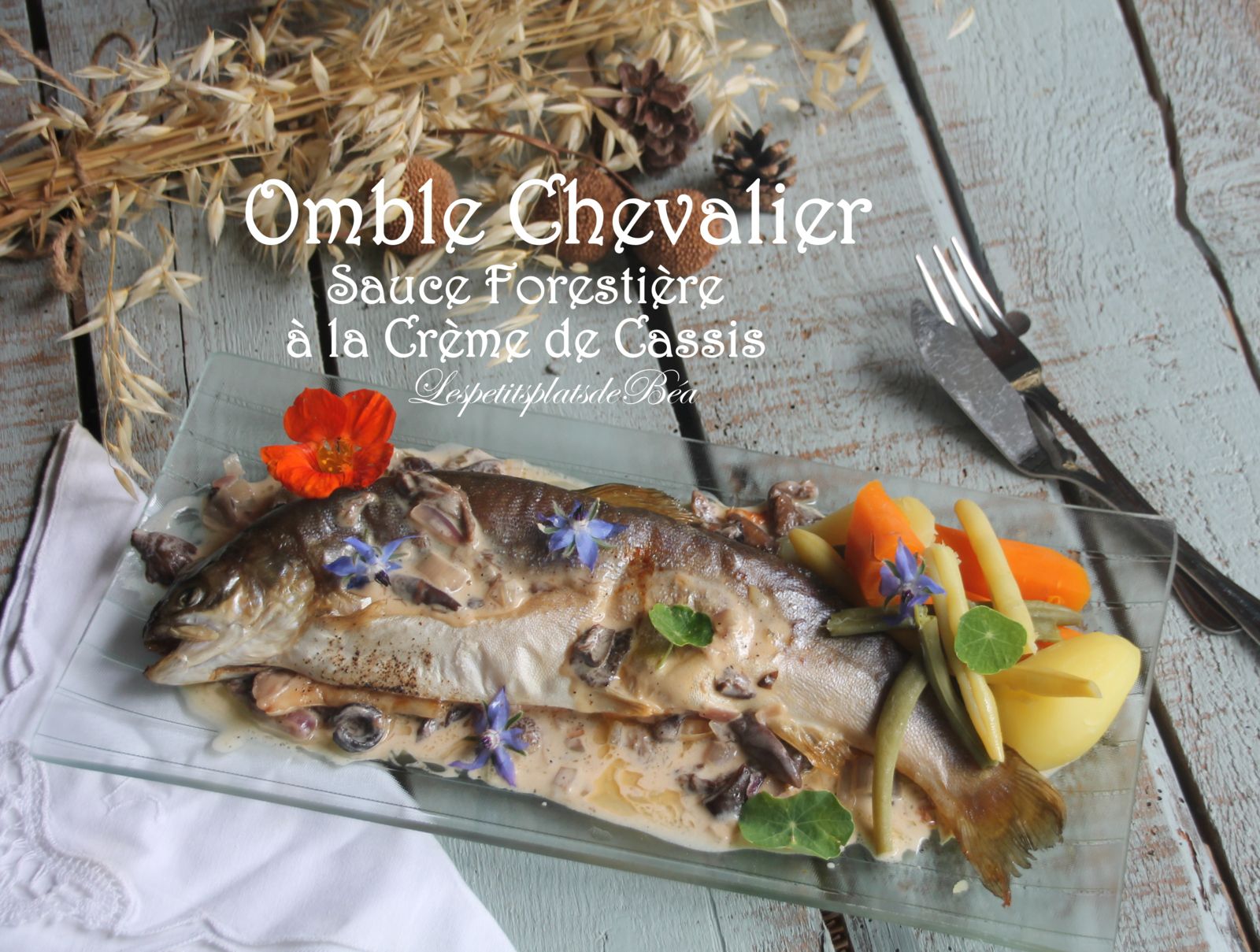 Omble chevalier, sauce forestière à la crème de cassis - Balade sur le lac d'Annecy