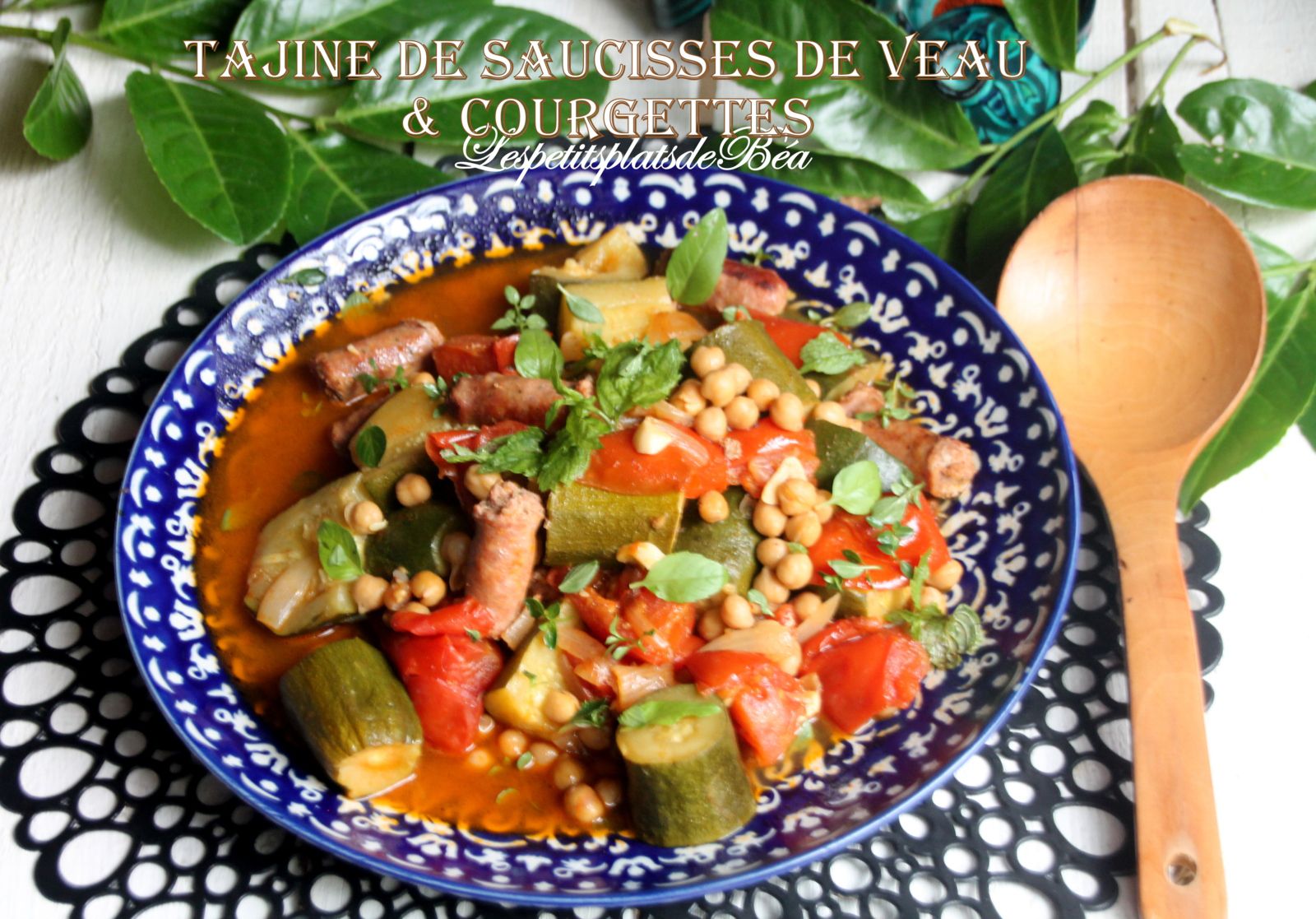 Tajine de saucisses de veau et courgettes