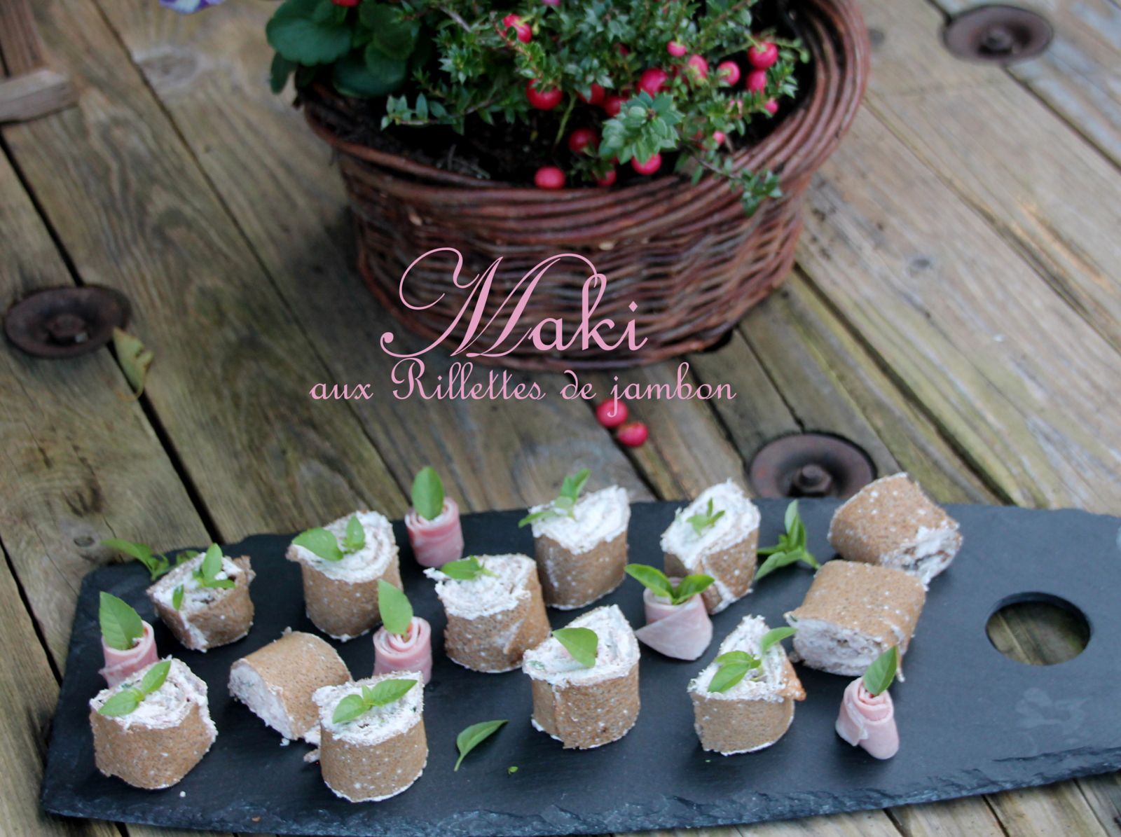 Maki de galette au sarrasin et rillettes de jambon