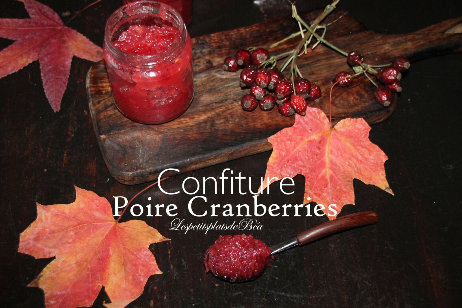 Confiture poires et cranberries fraiches