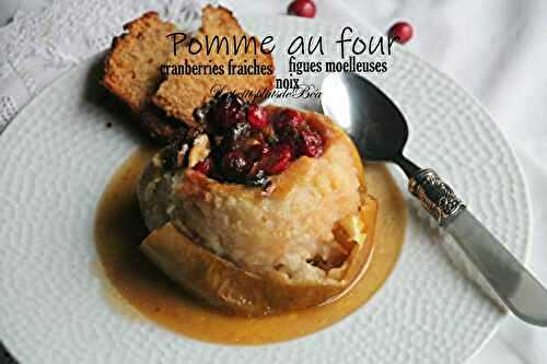 Pomme au four aux cranberries fraiches, figues moelleuses et noix - balade régionale, la trouée d'Arenberg sous la neige