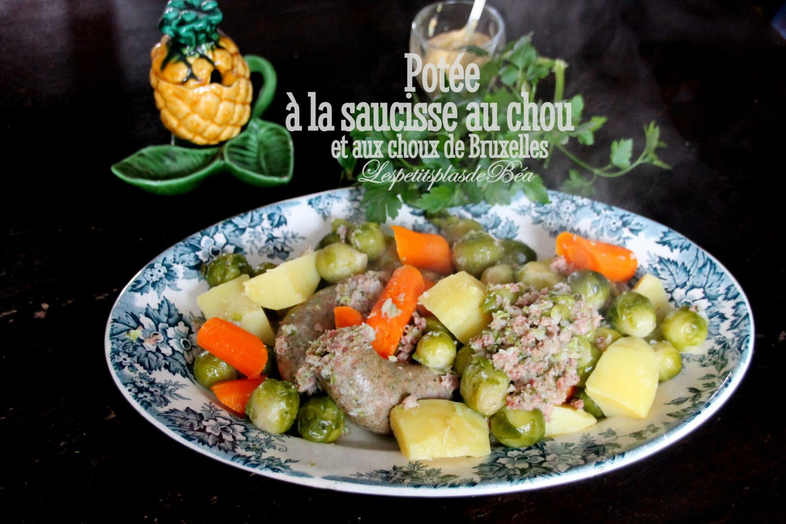 Potée de saucisse au chou et chou de Bruxelles