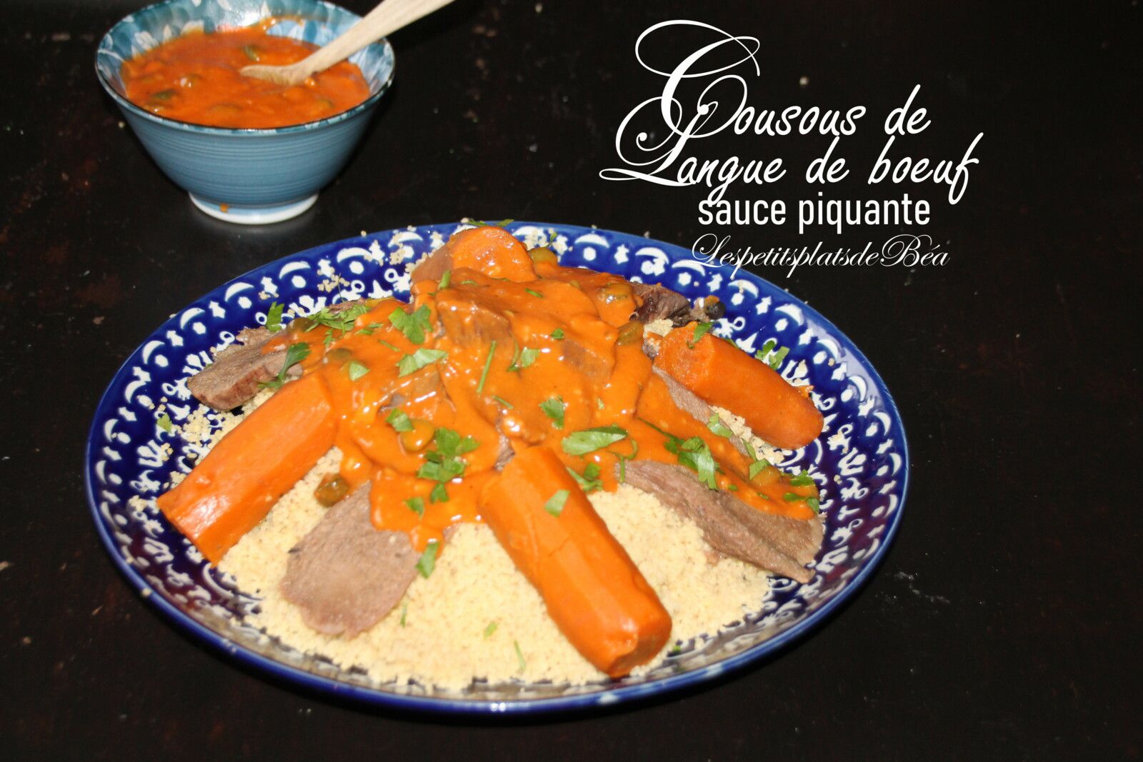 Couscous de langue de boeuf sauce piquante (cuisson en auto-cuiseur)