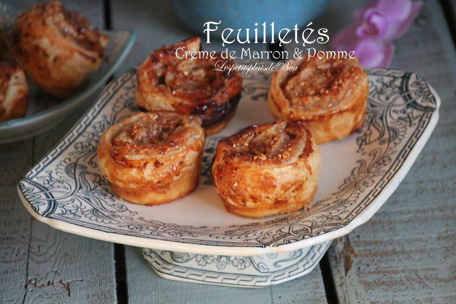 Feuilletés à la crème de marron et pommes