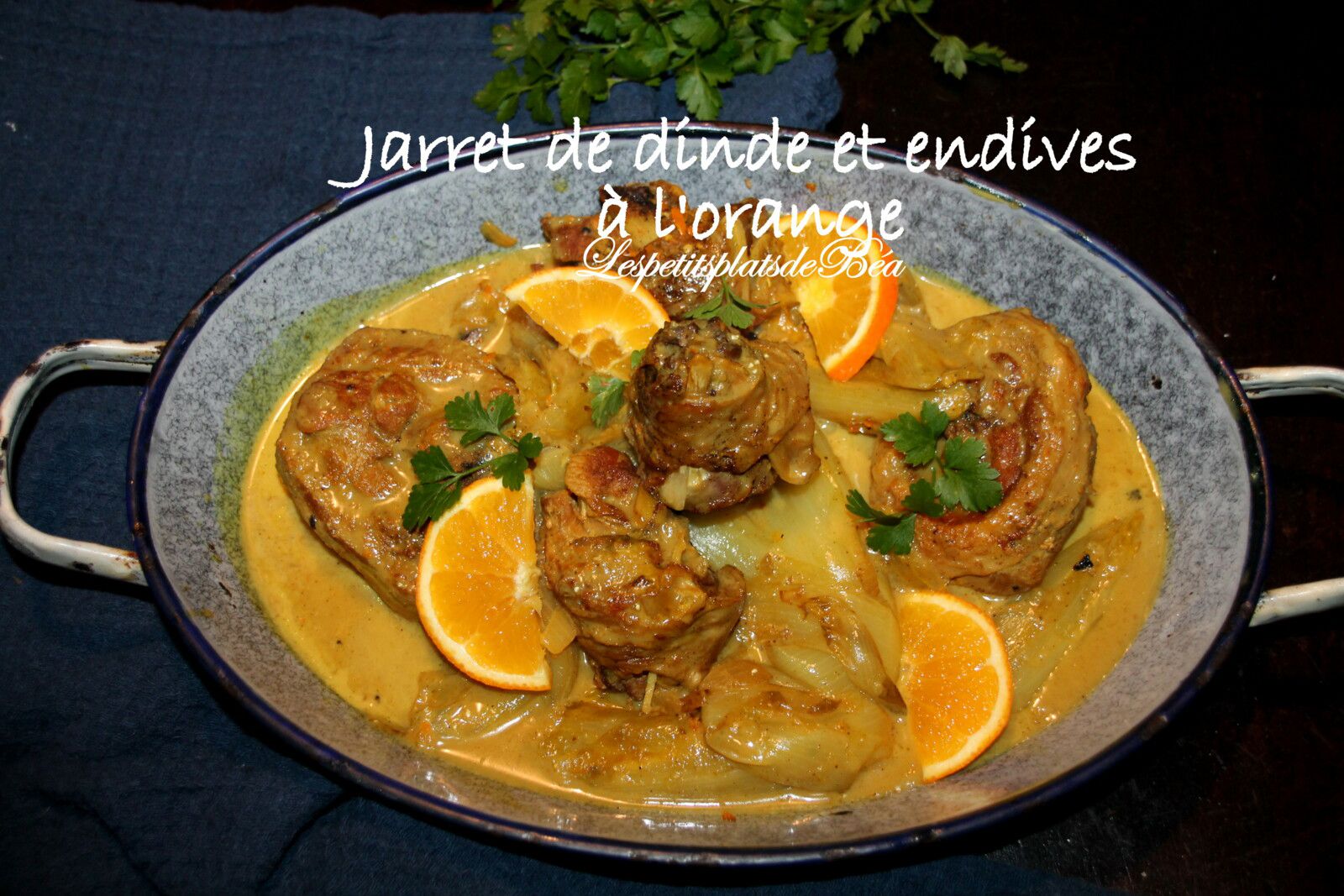 Jarret de dinde et endives à l'orange