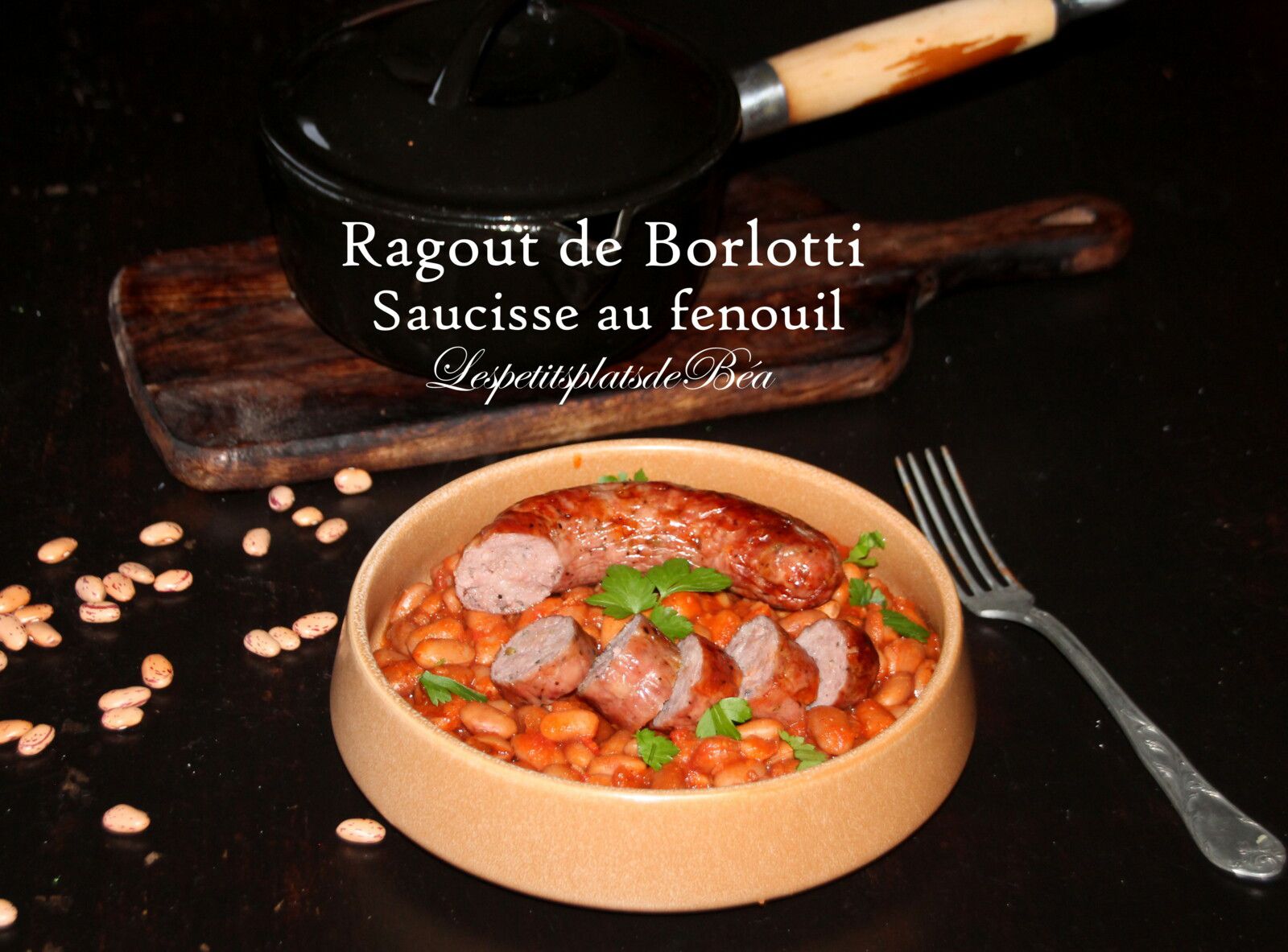 Ragout de borlotti et saucisse au fenouil