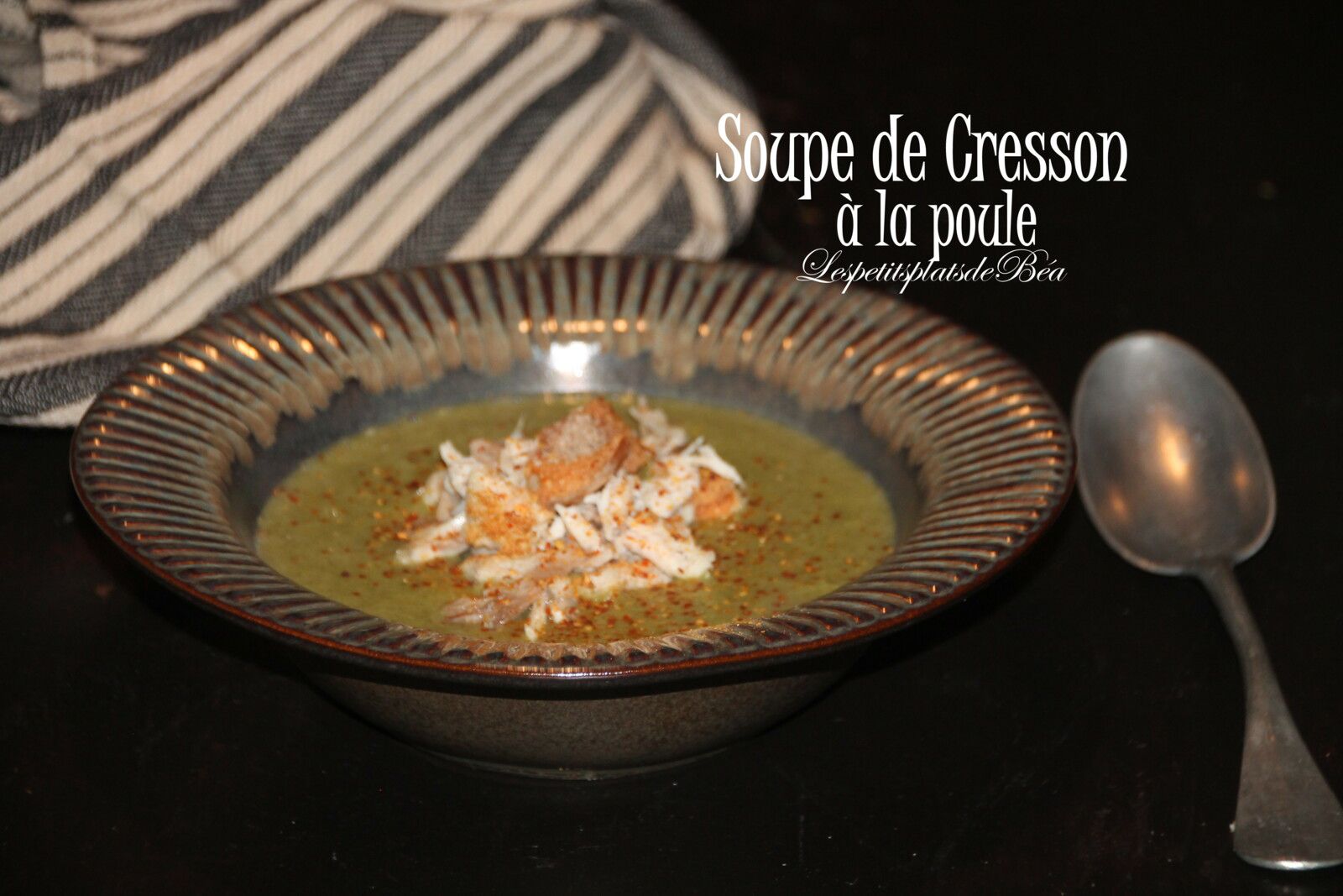 Soupe de cresson à la poule