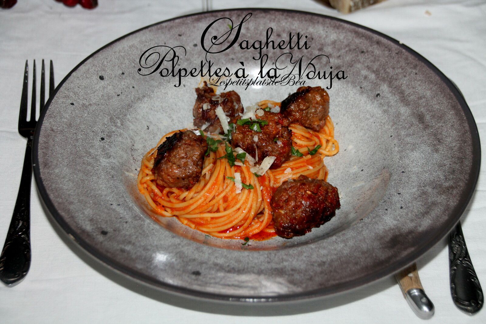 Spaghetti aux polpettes à la nduja