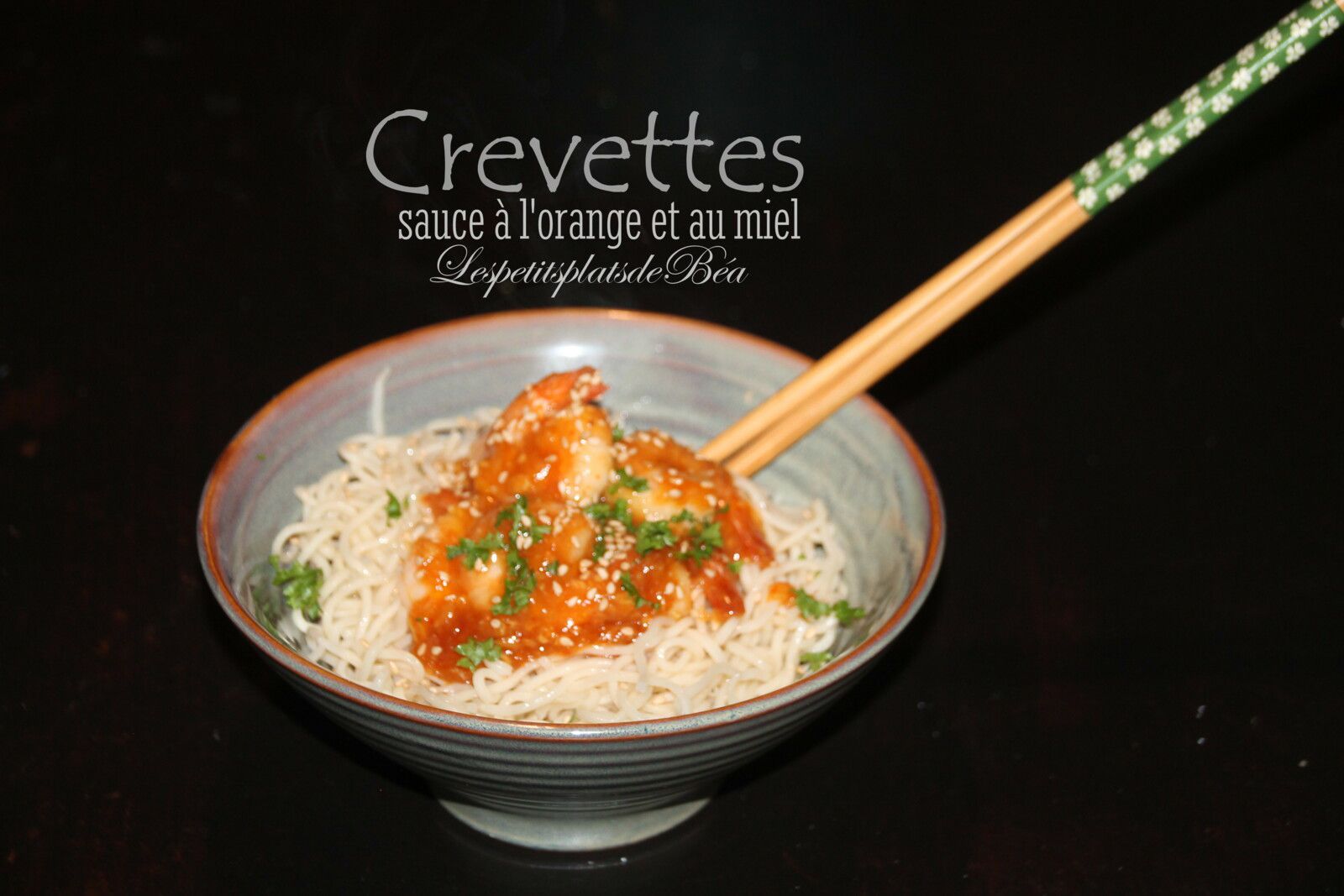 Crevettes sauce à l'orange et au miel