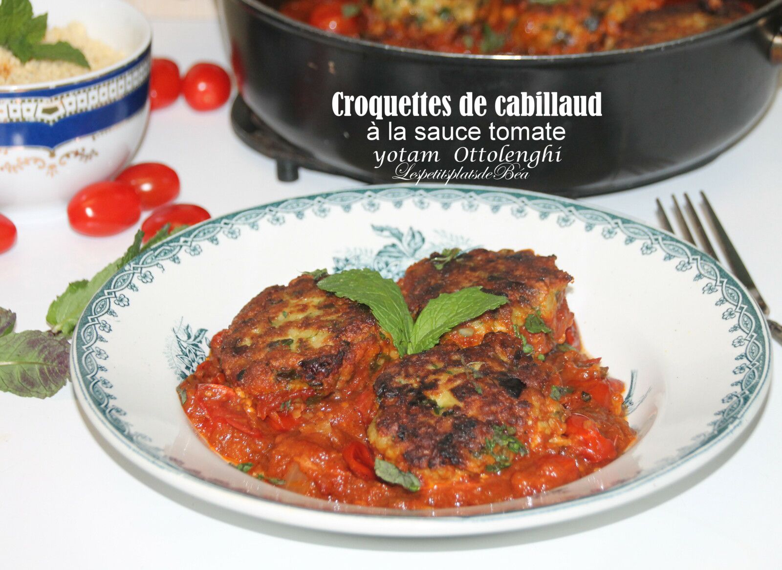 Croquettes de cabillaud à la sauce tomate (Yotam Ottolenghi)