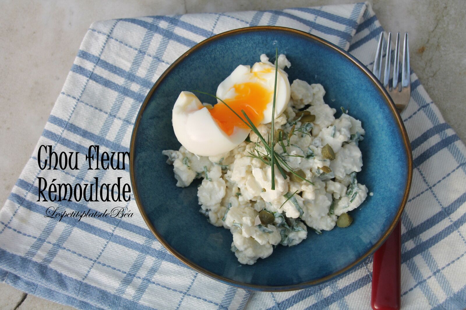 Chou fleur rémoulade, oeufs mollets