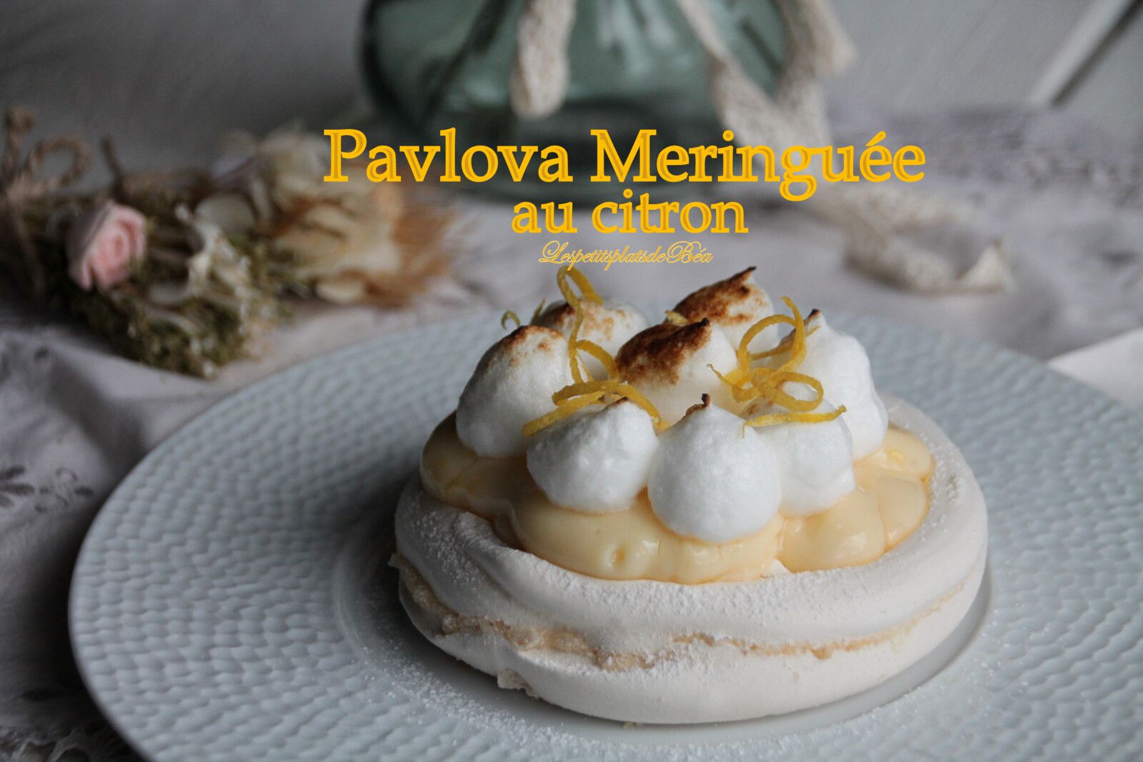 Pavlova meringuée au citron