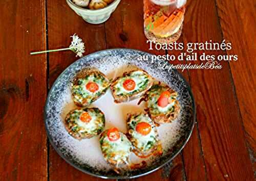 Toasts gratinés au pesto d'ail des ours