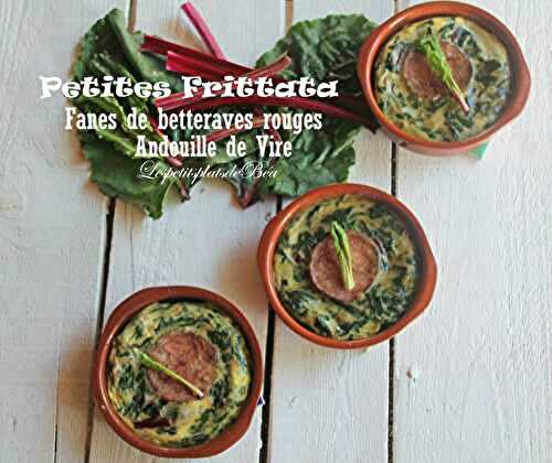 Petites frittata aux fanes de betteraves rouges et à l'andouille de Vire
