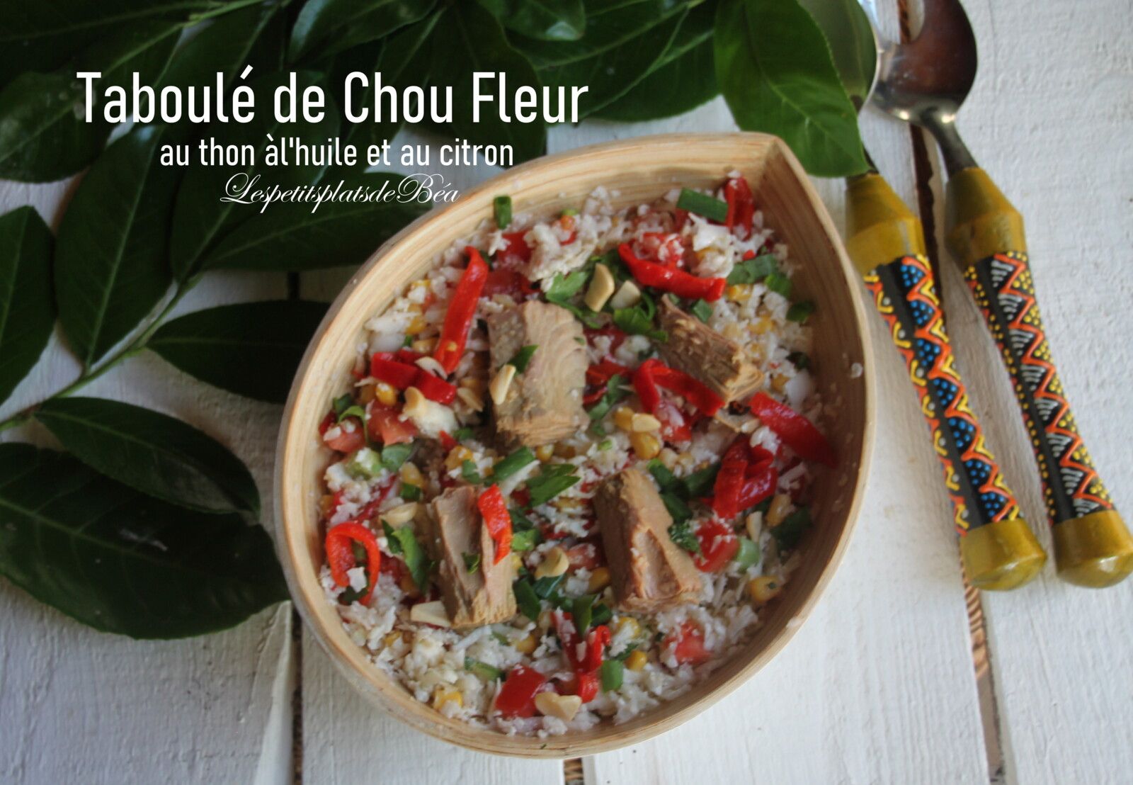 Taboulé de chou fleur au thon à l'huile d'olive et au citron confit