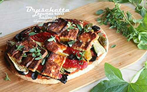 Bruschetta aux légumes rôtis et à l'halloumi