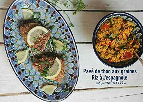 Pavé de thon aux graines et riz à l'espagnole