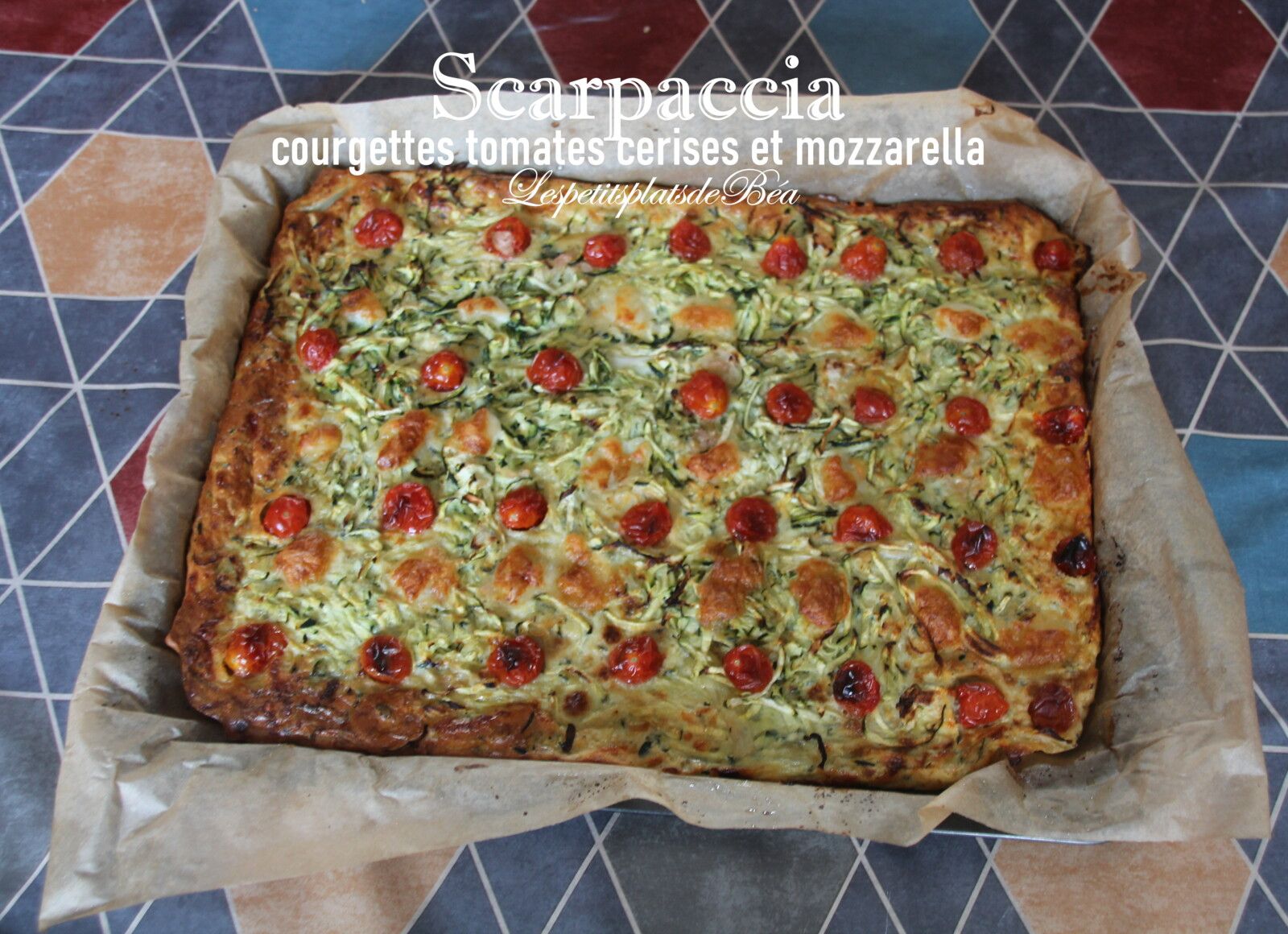 Scarpaccia courgettes, tomates et mozzarella