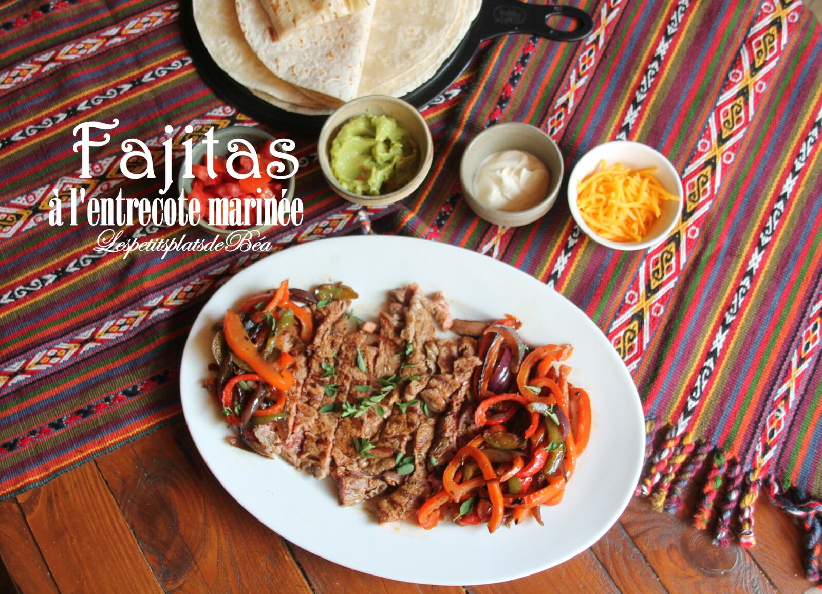 Fajitas à l'entrecôte marinée