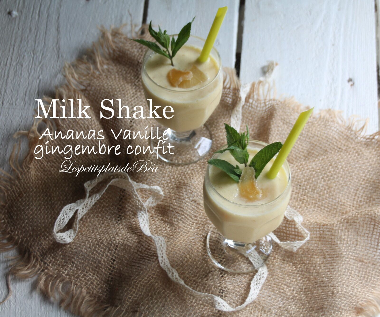 Milk shake ananas, vanille et gingembre confit