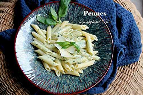 Pennes à la crème de basilic