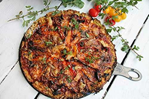 Pizza de courgettes aux poivrons 