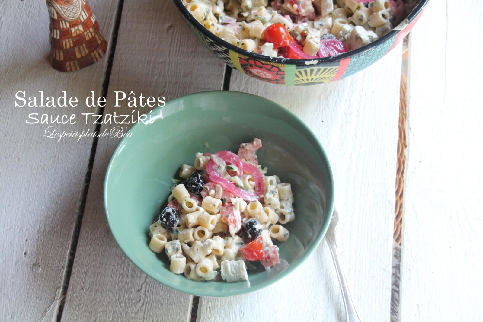 Salade de pâtes sauce tzatziki - balade grecque 